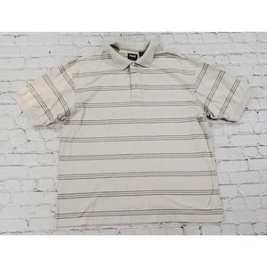 Ping Golf Polo Shirt Dark Beige Stripe Short Sleeve Mercerized MENS SIZE LARGE